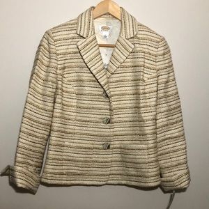 Vintage Talbots Tweed Striped Blazer Top Y2K 90s